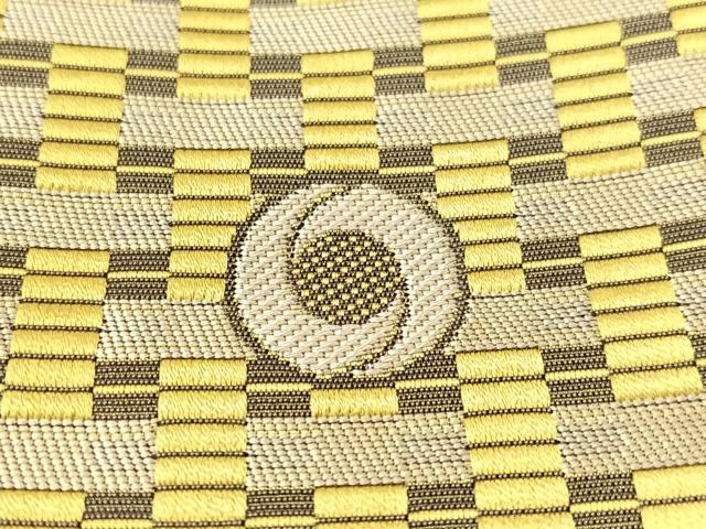 平和屋着物●本場筑前博多織　八寸名古屋帯　間道　単衣帯　正絹　逸品　CABH4733vp