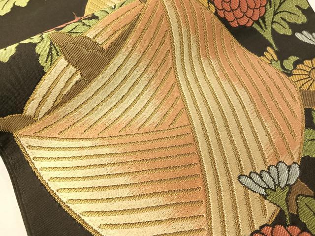 平和屋着物●西陣　川島織物　六通柄　本袋帯　糸巻き菊文　金糸　正絹　逸品　CABH4736vp