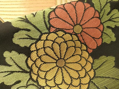 平和屋着物●西陣　川島織物　六通柄　本袋帯　糸巻き菊文　金糸　正絹　逸品　CABH4736vp