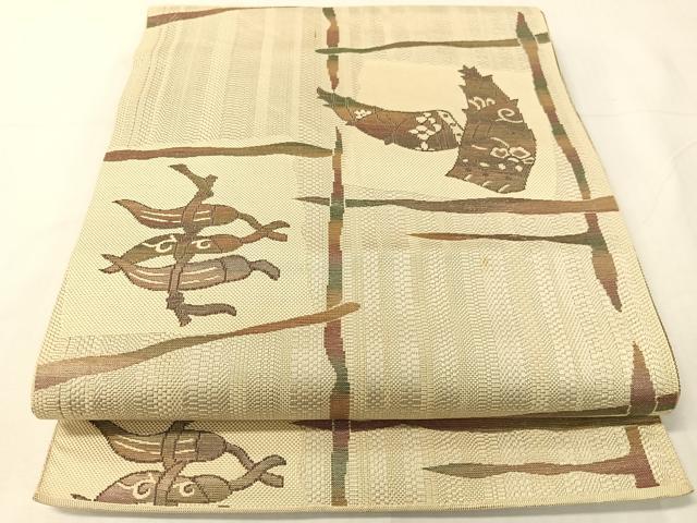 平和屋着物●本場筑前博多織　八寸名古屋帯　成り物　正絹　逸品　CABH4738vp