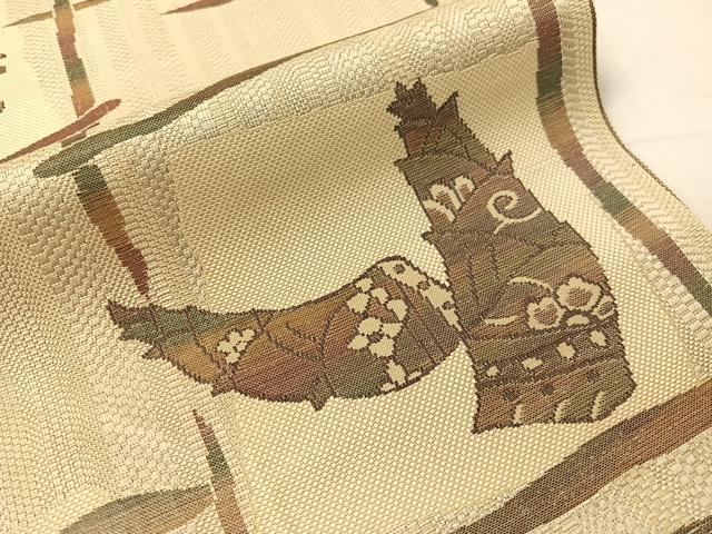 平和屋着物●本場筑前博多織　八寸名古屋帯　成り物　正絹　逸品　CABH4738vp