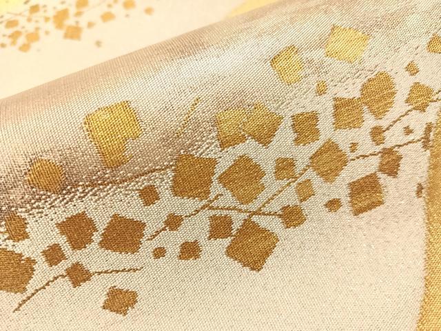 平和屋着物●太鼓柄袋帯　綴れ　遠山箔散らし　金銀糸　正絹　逸品　CABH4743vp