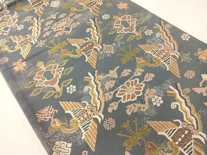 平和屋着物●六通柄袋帯　唐織　前田家旧蔵　名物裂　有栖川錦　正絹　逸品　CABH4751vp