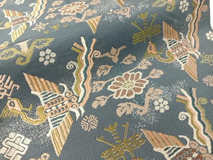 平和屋着物●六通柄袋帯　唐織　前田家旧蔵　名物裂　有栖川錦　正絹　逸品　CABH4751vp