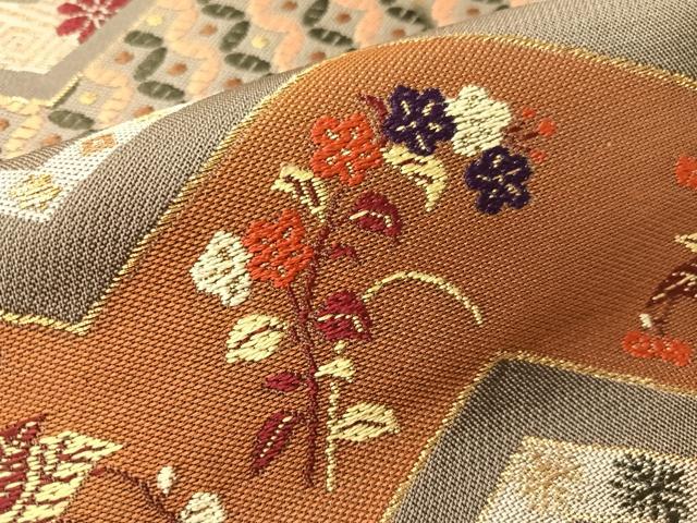 平和屋着物●西陣　河崎工房謹製　六通柄　本袋帯　唐織　松鶴屏風　金糸　正絹　逸品　CABH4752vp