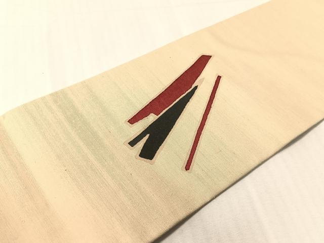 平和屋着物●九寸名古屋帯　紬地　型染め　蜜蜂　正絹　逸品　CABH4755vp