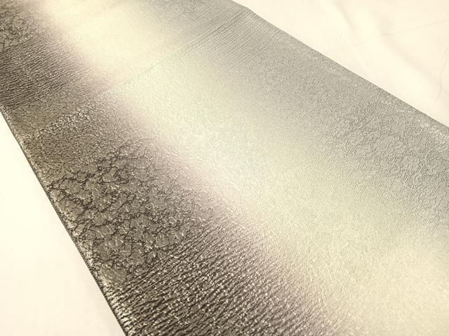 平和屋着物●両面　全通柄袋帯　縦霞　銀彩　正絹　逸品　CABH4760vp