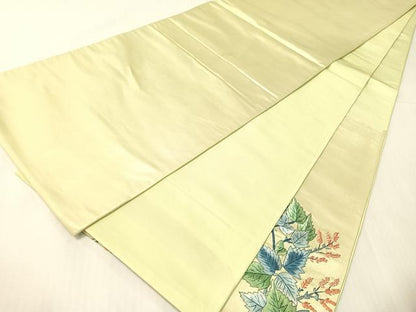 平和屋着物●総刺繍　太鼓柄袋帯　草花文　正絹　逸品　CABH4766vp