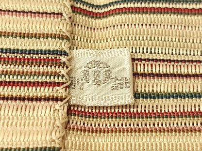 平和屋着物●本場筑前博多織　八寸名古屋帯　よろけ縞　正絹　逸品　CABH4774vp