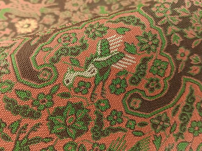平和屋着物●山喜織物謹製　萬葉　紹巴　九寸開き名古屋帯　花喰い鳥　正絹　逸品　CABH4775vp