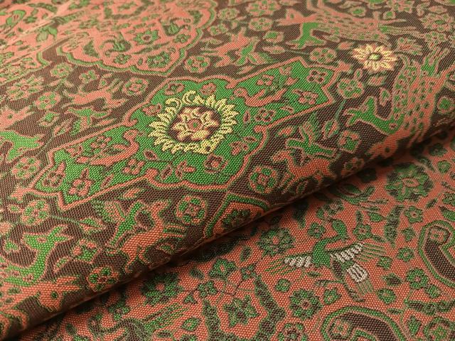 平和屋着物●山喜織物謹製　萬葉　紹巴　九寸開き名古屋帯　花喰い鳥　正絹　逸品　CABH4775vp