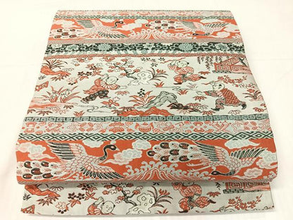 平和屋着物●山喜織物謹製　萬葉　紹巴　九寸開き名古屋帯　唐子遊び　逸品　CABH4777vp