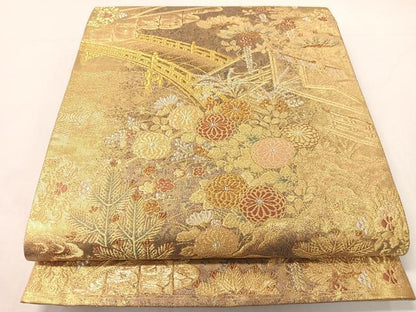 平和屋着物▼六通柄袋帯　王朝日記　金銀糸　正絹　逸品　CABH4779vp