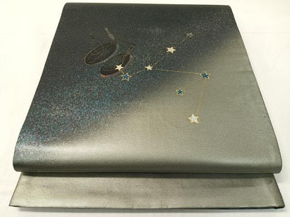平和屋着物●螺鈿　太鼓柄袋帯　星座　天秤　金銀糸　正絹　逸品　CABH4787vp