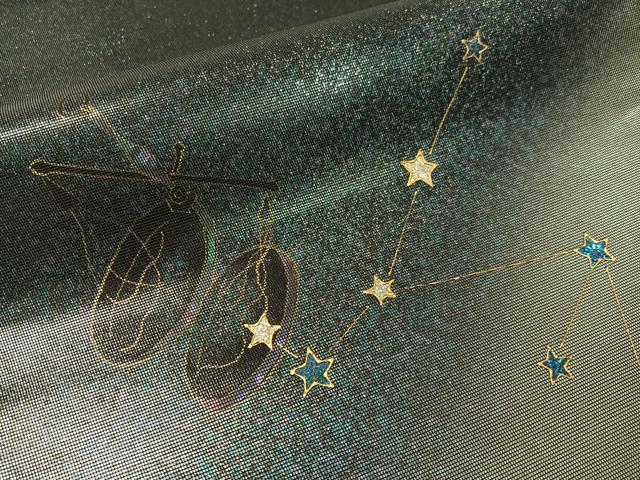 平和屋着物●螺鈿　太鼓柄袋帯　星座　天秤　金銀糸　正絹　逸品　CABH4787vp