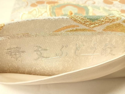 平和屋着物●六通柄袋帯　華文ぶどう紋様　金糸　正絹　逸品　CABH4788vp