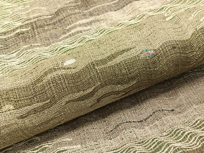 平和屋着物▽六通柄袋帯　スリーシーズン　春夏秋　櫛織　霞文　金糸　正絹　逸品　CABH4799vp