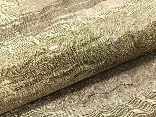 平和屋着物▽六通柄袋帯　スリーシーズン　春夏秋　櫛織　霞文　金糸　正絹　逸品　CABH4799vp