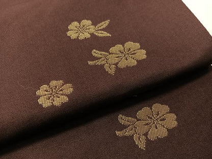 平和屋着物●両面　六通柄袋帯　唐織　乱菊　黒地　金糸　正絹　逸品　CABH4800vp
