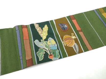 平和屋着物●全通柄　九寸名古屋帯　成物　金彩　鬼しぼ縮緬　正絹　逸品　CABH4806hy