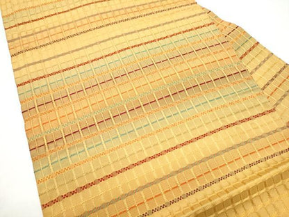 平和屋着物●九寸名古屋帯　吉野間道　正絹　逸品　CABH4811hy