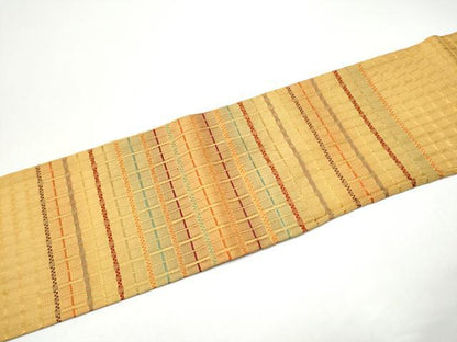 平和屋着物●九寸名古屋帯　吉野間道　正絹　逸品　CABH4811hy