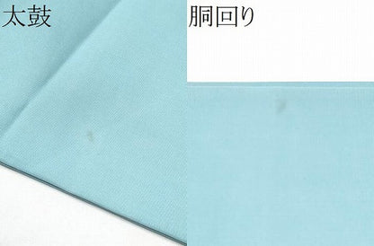 平和屋着物●塩瀬　九寸名古屋帯　刺繍　流水花文　金彩　正絹　逸品　CABH4813hy