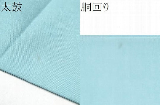 平和屋着物●塩瀬　九寸名古屋帯　刺繍　流水花文　金彩　正絹　逸品　CABH4813hy