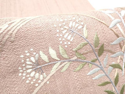平和屋着物●八寸名古屋帯　総刺繍　草花文　ますいわ屋扱い　正絹　逸品　CABH4814hy