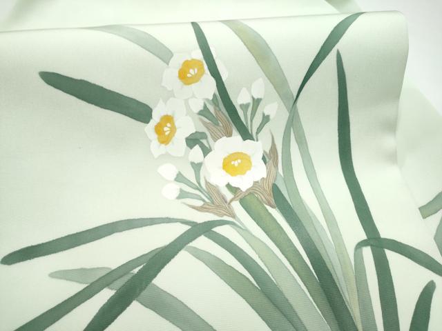 平和屋着物●塩瀬　九寸名古屋帯　ろうけつ染　草花文　正絹　逸品　CABH4819hy