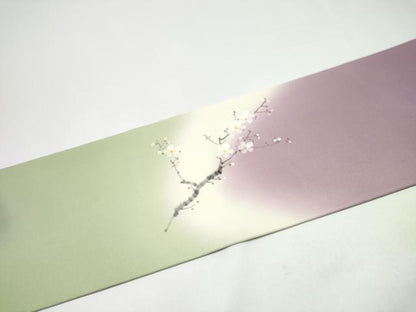 平和屋着物●染色作家　桐山紫香　手描き　塩瀬　九寸名古屋帯　花籠文　金彩　正絹　逸品　CABH4820hy