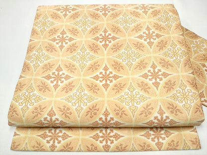 平和屋着物●全通柄　九寸名古屋帯　七宝花文　正絹　逸品　CABH4826hy