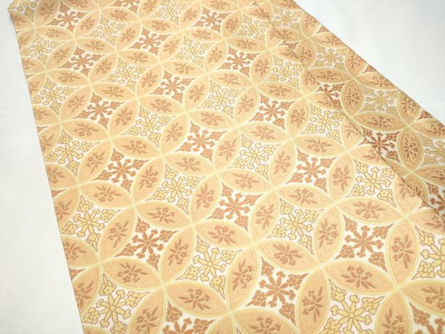平和屋着物●全通柄　九寸名古屋帯　七宝花文　正絹　逸品　CABH4826hy