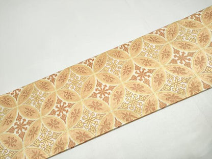 平和屋着物●全通柄　九寸名古屋帯　七宝花文　正絹　逸品　CABH4826hy
