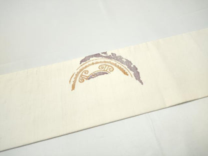 平和屋着物●九寸名古屋帯　紬地　抽象文様　正絹　逸品　CABH4834hy