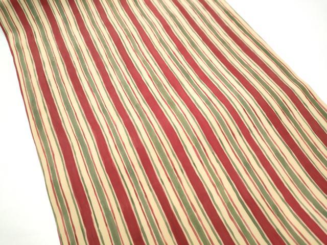 平和屋着物●塩瀬　九寸開き名古屋帯　ろうけつ染　縞　正絹　逸品　CABH4837hy