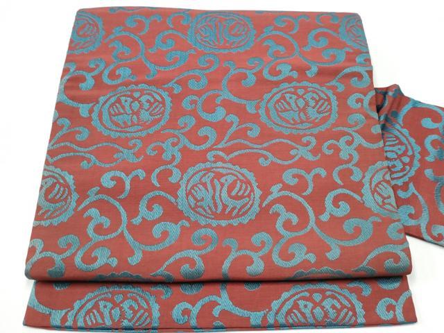 平和屋着物●本場筑前博多織　九寸名古屋帯　唐草文　正絹　逸品　CABH4838hy