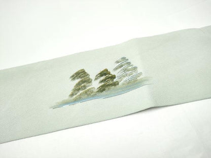 平和屋着物●九寸名古屋帯　手描き　金彩　鬼しぼ縮緬　正絹　逸品　CABH4842hy
