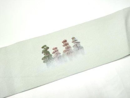 平和屋着物●九寸名古屋帯　手描き　金彩　鬼しぼ縮緬　正絹　逸品　CABH4842hy