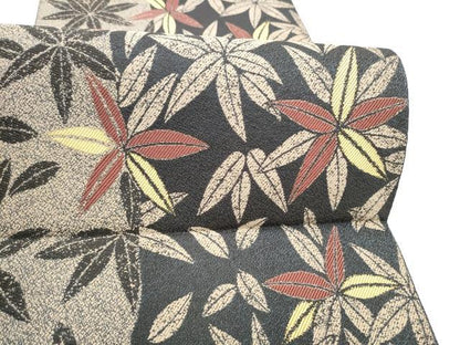 平和屋着物●八寸名古屋帯　舞葉文　正絹　逸品　CABH4845hy