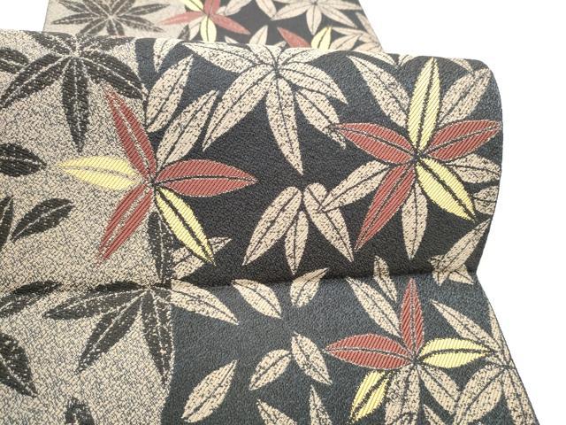 平和屋着物●八寸名古屋帯　舞葉文　正絹　逸品　CABH4845hy