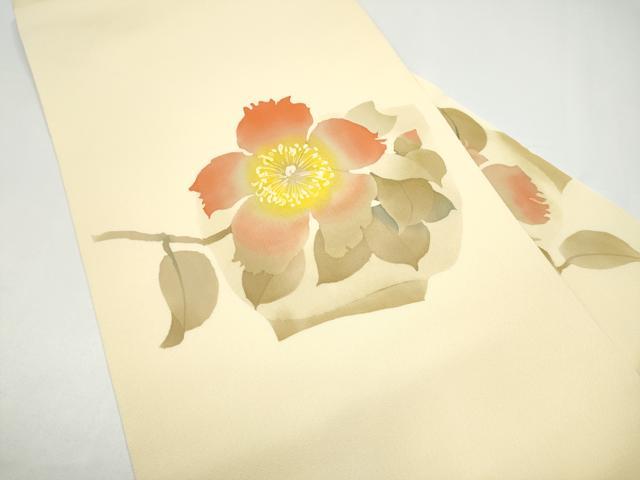 平和屋着物●九寸名古屋帯　作家物　ろうけつ染　枝花文　正絹　逸品　CABH4849hy
