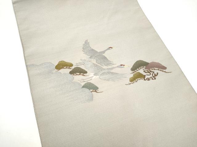 平和屋着物●爪掻き本綴れ　八寸名古屋帯　飛鶴松文　金糸　正絹　逸品　CABH4851hy