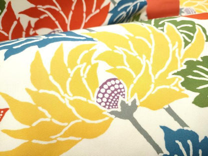 平和屋着物●塩瀬　全通柄　九寸名古屋帯　型染め　花蝶文　正絹　逸品　CABH4854hy