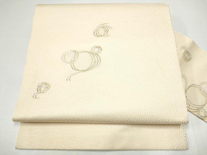 平和屋着物●九寸名古屋帯　抽象文　金銀糸　正絹　逸品　CABH4856hy