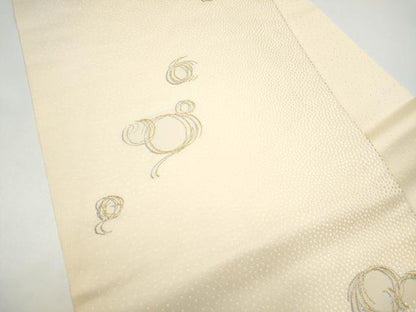 平和屋着物●九寸名古屋帯　抽象文　金銀糸　正絹　逸品　CABH4856hy
