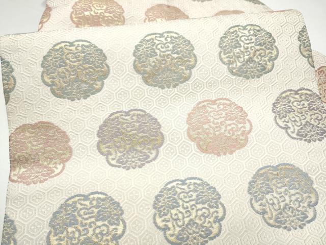 平和屋着物●九寸名古屋帯　唐織　花唐草文　金糸　正絹　逸品　CABH4857hy
