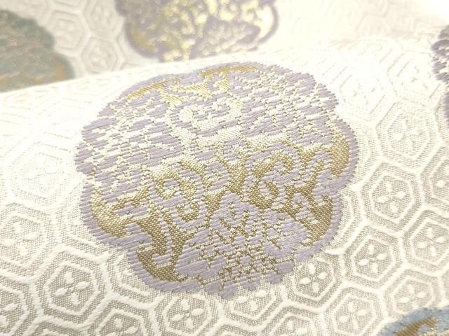平和屋着物●九寸名古屋帯　唐織　花唐草文　金糸　正絹　逸品　CABH4857hy