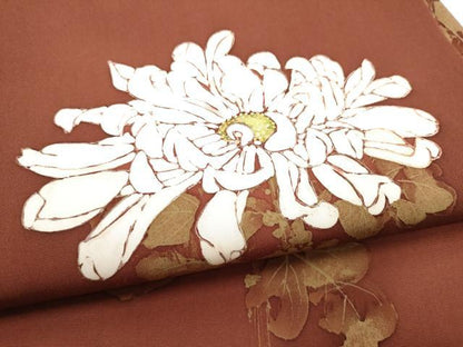 平和屋着物●塩瀬　九寸名古屋帯　作家物　ろうけつ染　乱菊　正絹　逸品　CABH4858hy