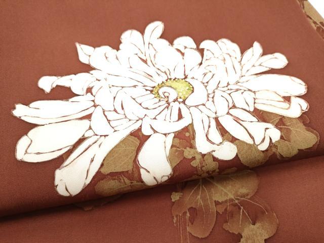 平和屋着物●塩瀬　九寸名古屋帯　作家物　ろうけつ染　乱菊　正絹　逸品　CABH4858hy